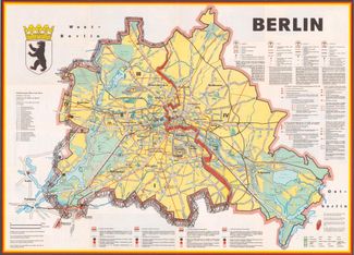 карта берлина, созданная в его западной части, 1963 год